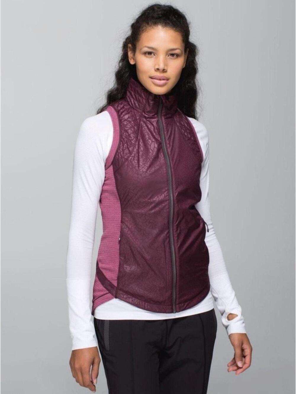 Lululemon Rebel Runner Vest Petal Camo Embossed Bordeaux Drama Women’s 6